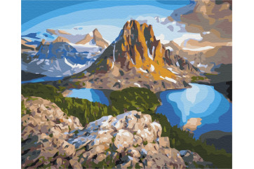 Mal efter tal - Mountain cliff lakes - landskaber
