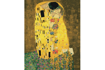 Mal efter tal - Kiss af Gustav Klimt - abstraktion