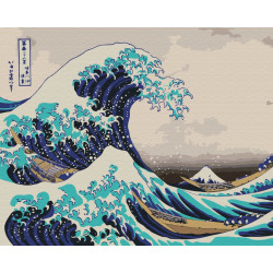 Mal efter tal - The Great Wave off Kanagawa. Hokusai - abstraktion