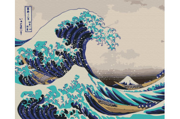 Mal efter tal - The Great Wave off Kanagawa. Hokusai - abstraktion