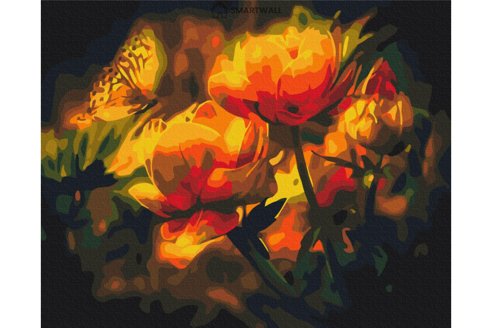 Mal efter tal - Floral contrast - blomster