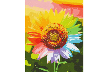 Mal efter tal - Rainbow sunflower - blomster