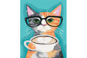 Mal efter tal - Cat and coffee - dyr