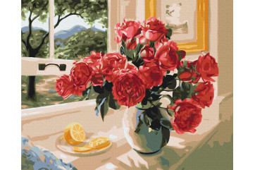 Mal efter tal - Lemon accent - blomster