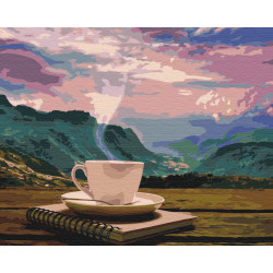 Mal efter tal - Morning overlooking the mountains - mad og drikke