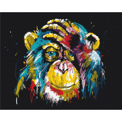 Mal efter tal - Colorful chimpanzee - dyr