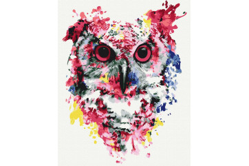 Mal efter tal - Owl in paints - dyr
