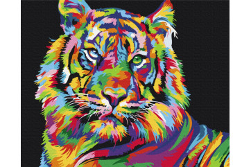 Mal efter tal - Tiger pop art - dyr