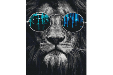 Mal efter tal - Lion in sunglasses - dyr