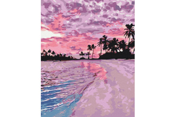 Mal efter tal - Pink sunset - landskaber