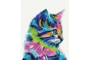 Mal efter tal - Cat in paint - dyr