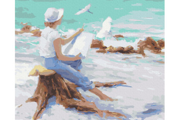 Mal efter tal - Sea sketch - mennesker