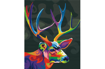 Mal efter tal - Colorful deer - dyr