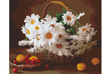 Mal efter tal - Wild daisies - blomster