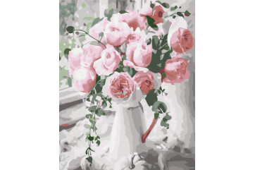 Mal efter tal - Bouquet of delicate roses - blomster