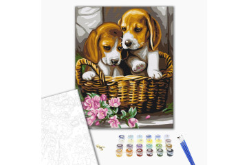 Mal efter tal - Couple in the basket