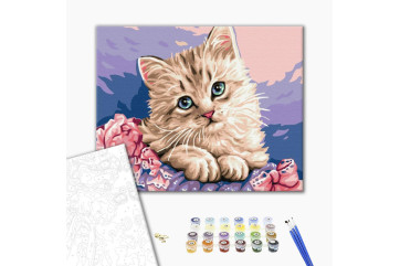 Mal efter tal - Blue-eyed kitten