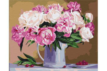 Mal efter tal - Peonies still-life - blomster