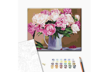Mal efter tal - Peonies still-life