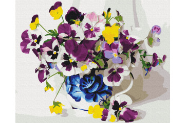 Mal efter tal - Violets - blomster