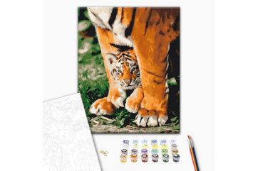 Mal efter tal - Tiger cub in mighty paws