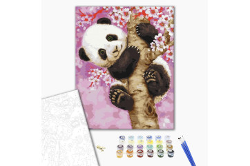 Mal efter tal - Panda on sakura
