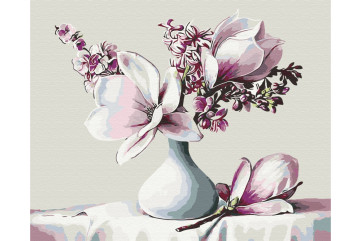 Mal efter tal - Bouquet of maqnolias - blomster