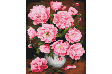 Mal efter tal - Blooming peonies - blomster