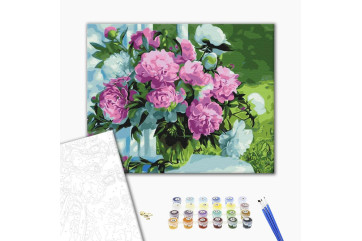 Mal efter tal - Bouquet of peonies in the garden