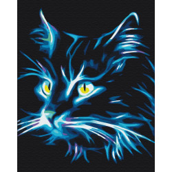 Mal efter tal - Neon cat - dyr