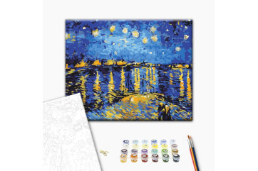 Mal efter tal - Starry night over the Rhone. Van Gogh