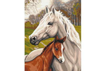 Mal efter tal - Family of horses - dyr