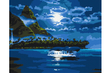 Mal efter tal - Moonlight night - landskaber