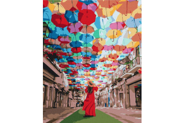 Mal efter tal - Alley of umbrellas - mennesker