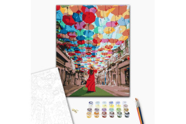 Mal efter tal - Alley of umbrellas