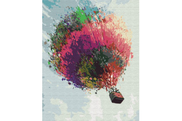 Mal efter tal - Hot air balloon - abstraktion