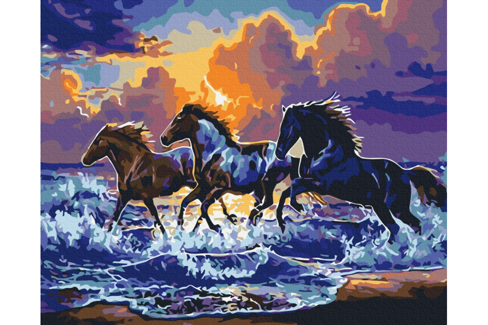 Mal efter tal - Herd of black horses - dyr