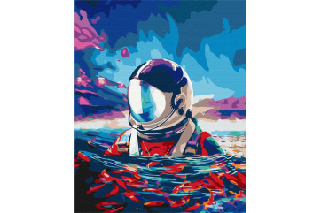 Mal efter tal - Astronaut and fish
