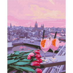 Mal efter tal - View of the pink sunset - landskaber