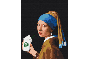Mal efter tal - Girl with double latte - mennesker