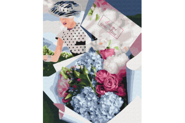 Mal efter tal - Bouquet for retro lady - blomster