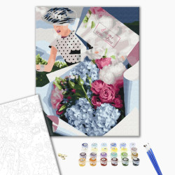 Mal efter tal - Bouquet for retro lady