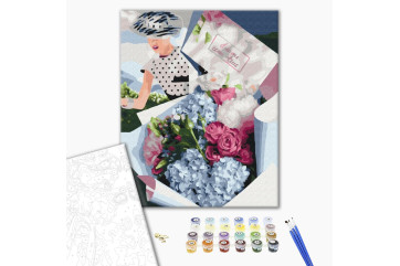 Mal efter tal - Bouquet for retro lady