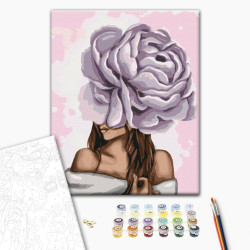 Mal efter tal - Lady with a purple peony