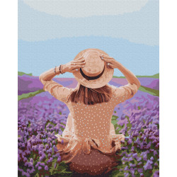 Mal efter tal - Traveler in a lavender field - mennesker