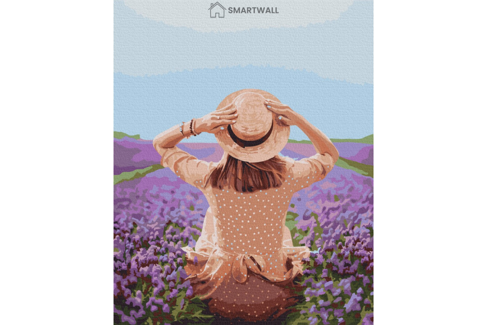 Mal efter tal - Traveler in a lavender field - mennesker