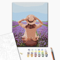 Mal efter tal - Traveler in a lavender field