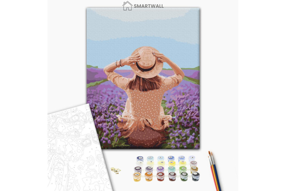 Mal efter tal - Traveler in a lavender field