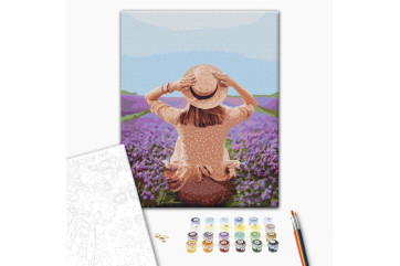 Mal efter tal - Traveler in a lavender field