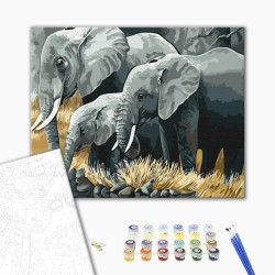 Mal efter tal - Elephant family